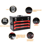 20'' Portable 3-Drawer Steel Toolbox