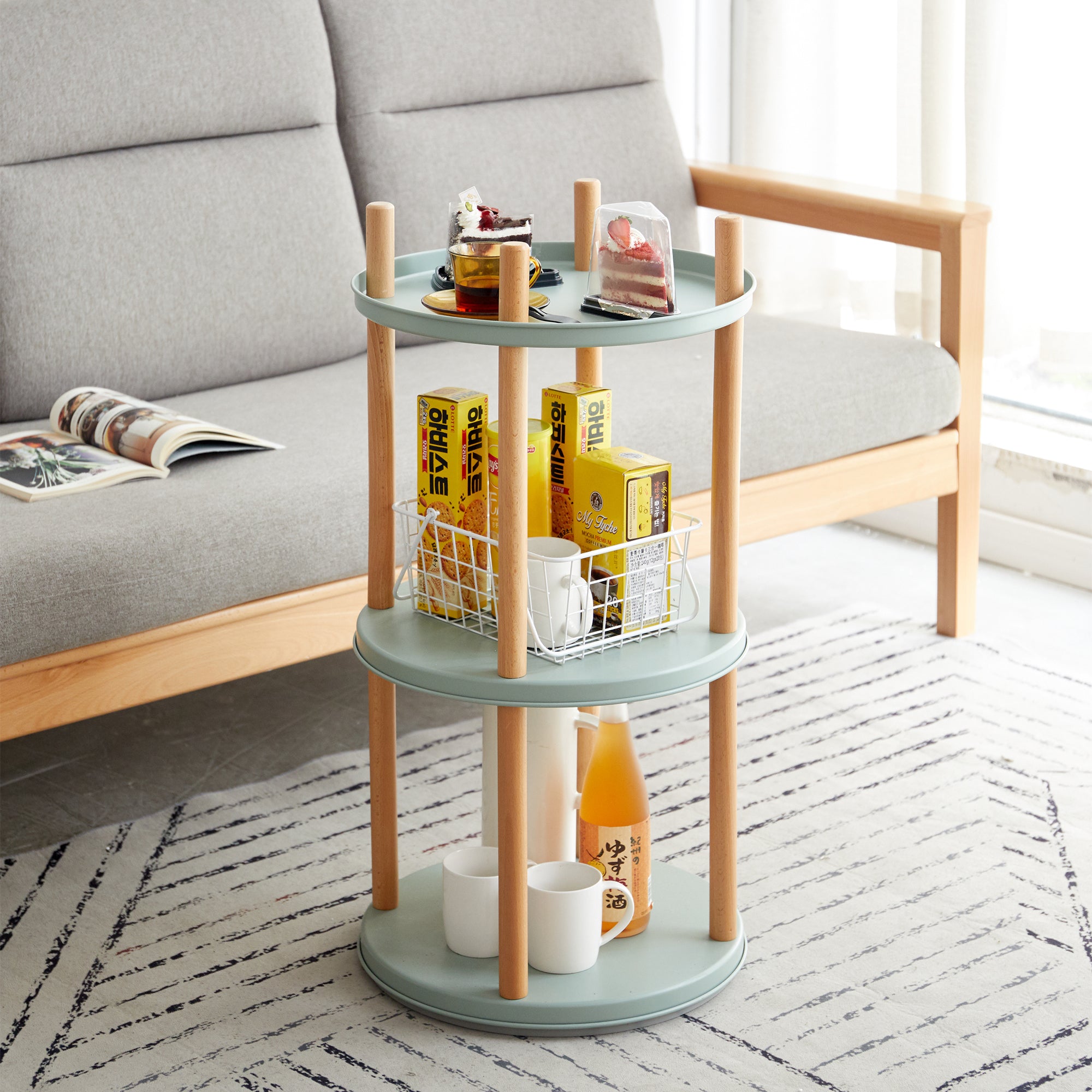 360° Rotating Bookshelf - Multifunctional Storage Rack