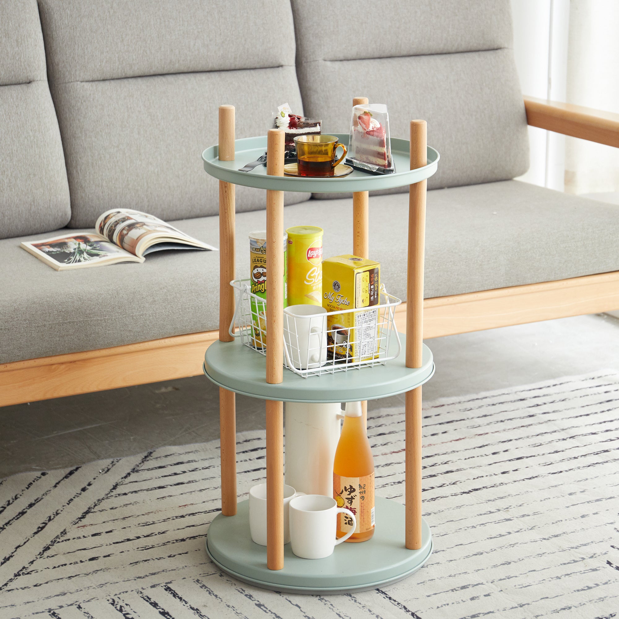 360° Rotating Bookshelf - Multifunctional Storage Rack