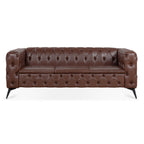 84.06 Inch Width Traditional Square Arm 3 Seater Sofa
