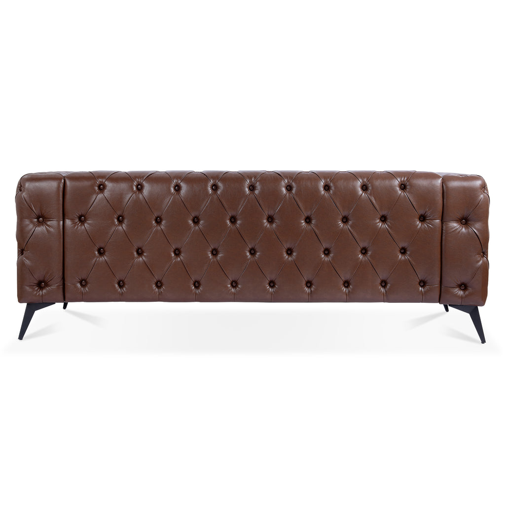 84.06 Inch Width Traditional Square Arm 3 Seater Sofa