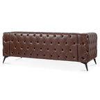 84.06 Inch Width Traditional Square Arm 3 Seater Sofa