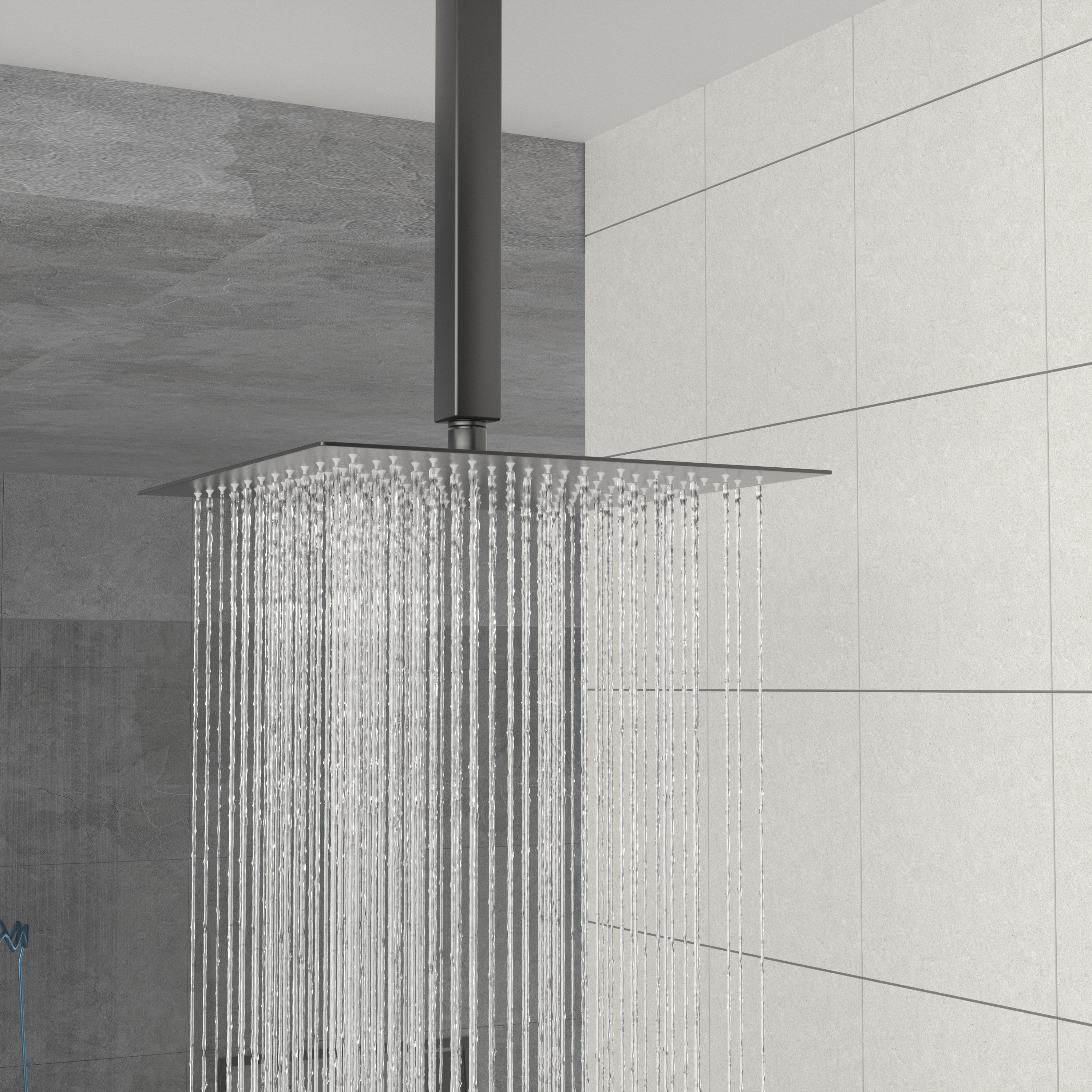 Dual Shower Head - 10 Inch Ceiling Mount Square Shower System