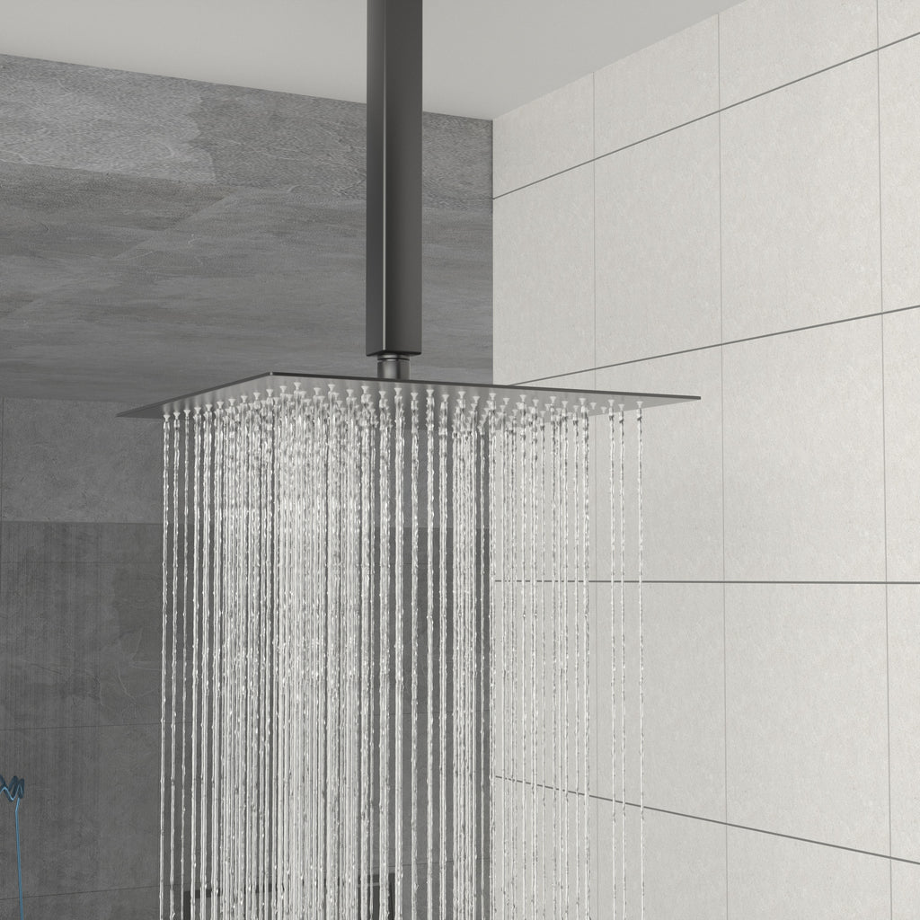 Dual Shower Head - 16 Inch Ceiling Mount Square Shower System