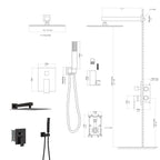 Dual Shower Head - 12 Inch Wall Mounted Square Shower System
