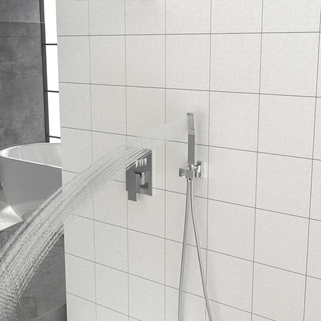 Dual Shower Head - 12 Inch Wall Mounted Square Shower System