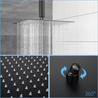 Dual Shower Head - 10 Inch Ceiling Mount Square Shower System