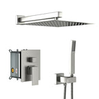 Dual Shower Head - 12 Inch Wall Mounted Square Shower System