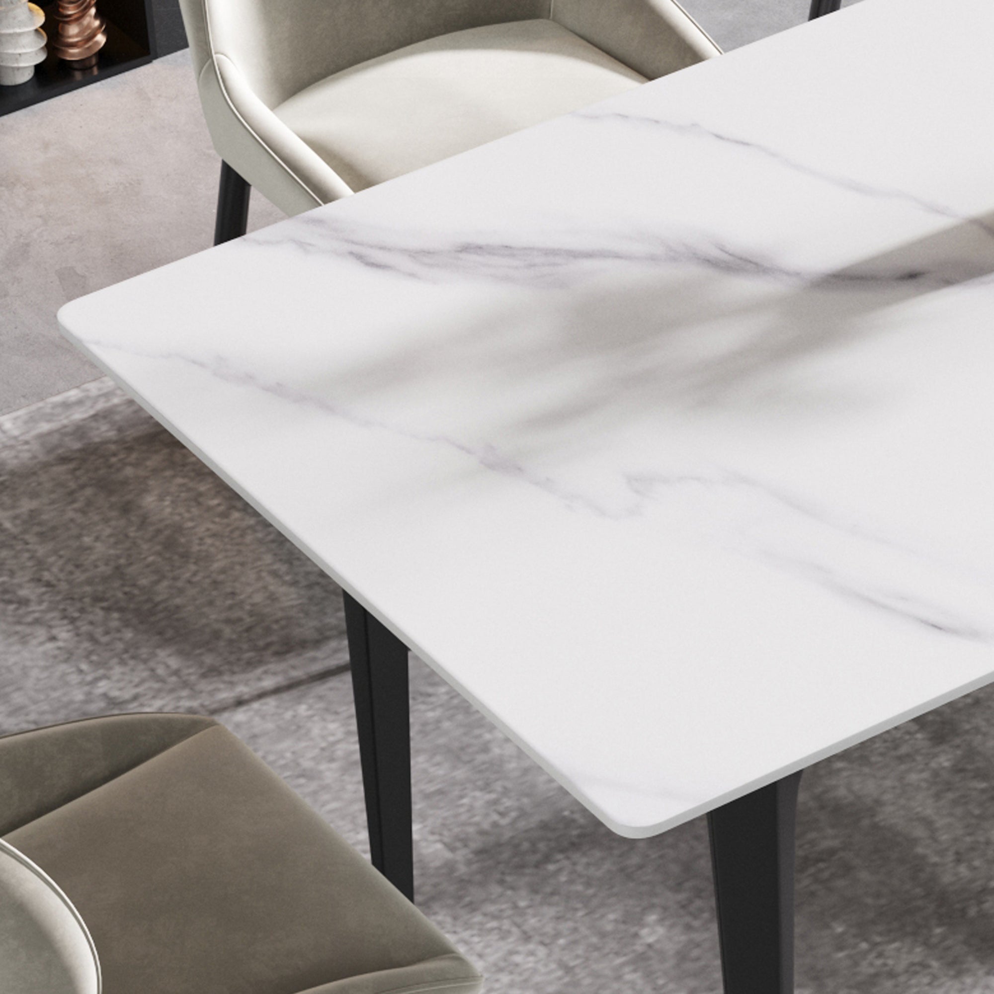 63" Modern Artificial Stone Dining Table