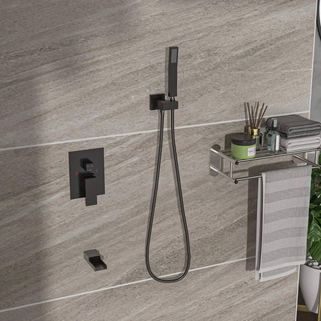 Shower System with Waterfall Tub Spout