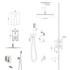 Brushed Nickel Shower System with Waterfall Tub Spout
