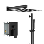 Shower System with Adjustable Slide Bar - Matte Black