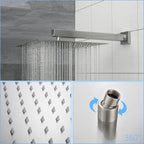 Brushed Nickel Shower System with Adjustable Slide Bar