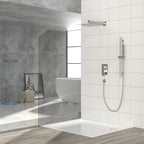 Brushed Nickel Shower System with Adjustable Slide Bar