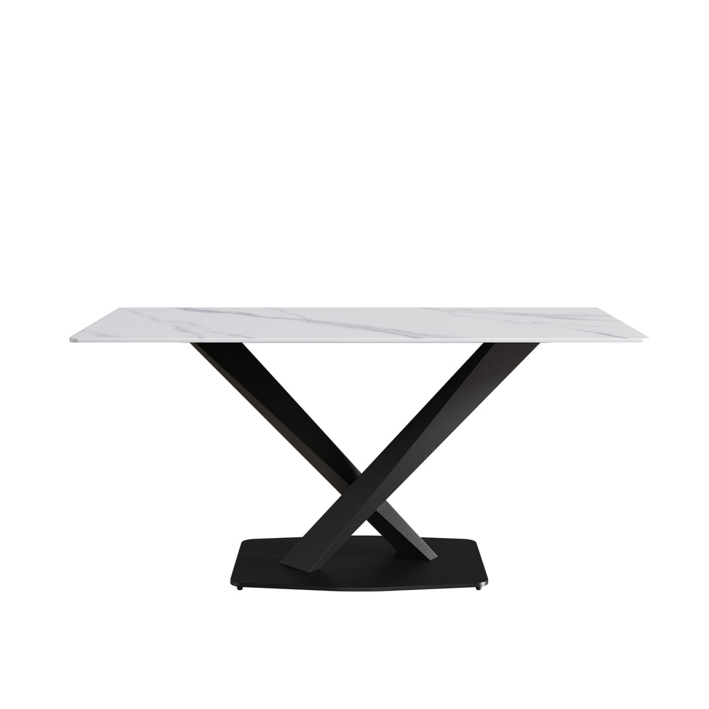63-Inch Modern Artificial Stone Dining Table