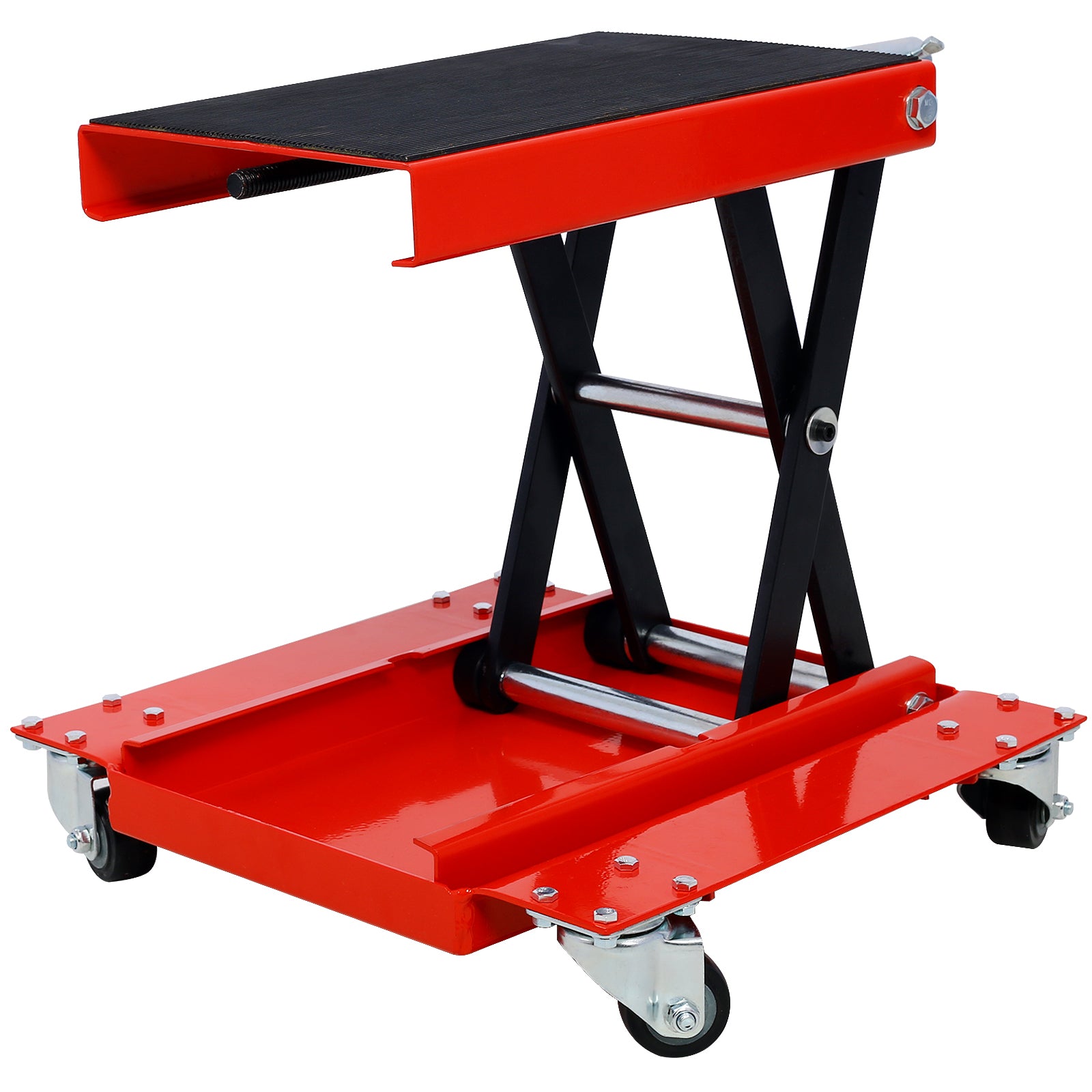 1100lb Motorcycle Lift with Dolly Jack, Scissor Lift Jack