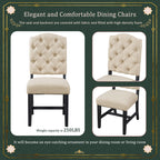 TREXM Retro Style Dining Chair Set with 4 Upholstered Chairs