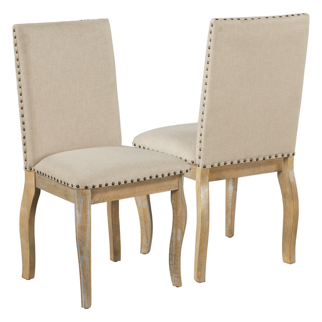 TREXM Set of 2 Upholstered Dining Chairs
