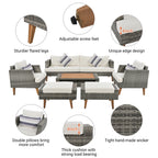 6-Pieces All Weather PE Wicker Sofa Set