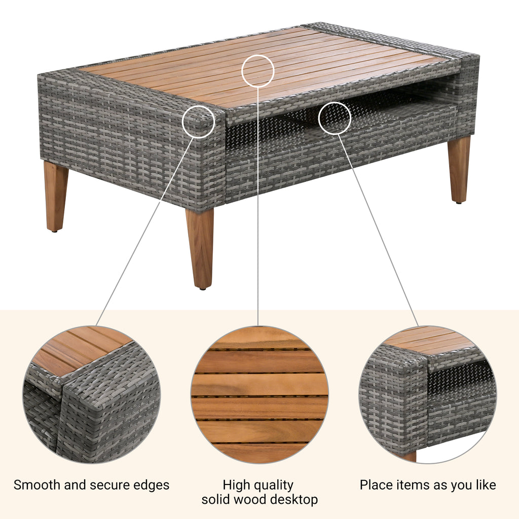 6-Pieces All Weather PE Wicker Sofa Set