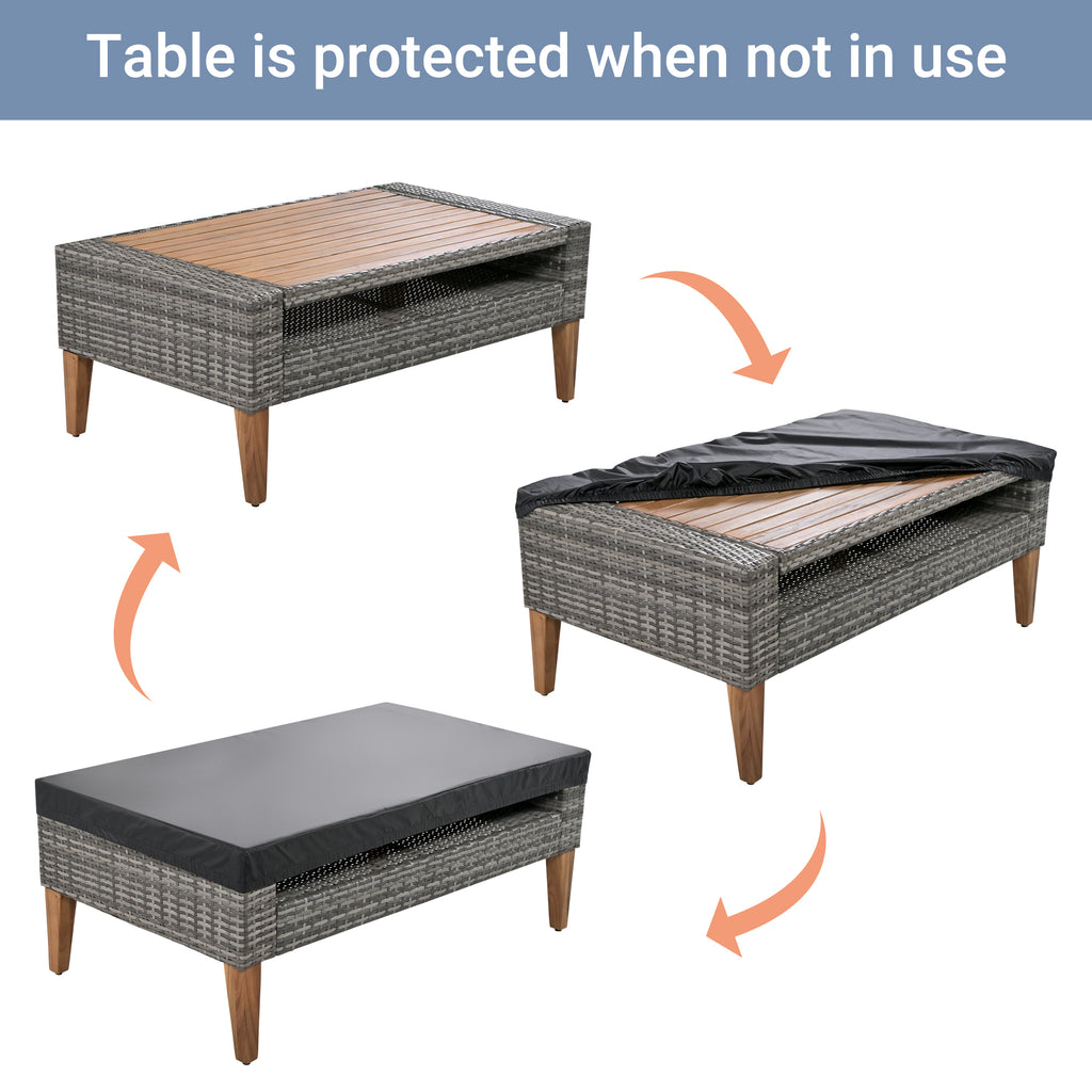 6-Pieces All Weather PE Wicker Sofa Set
