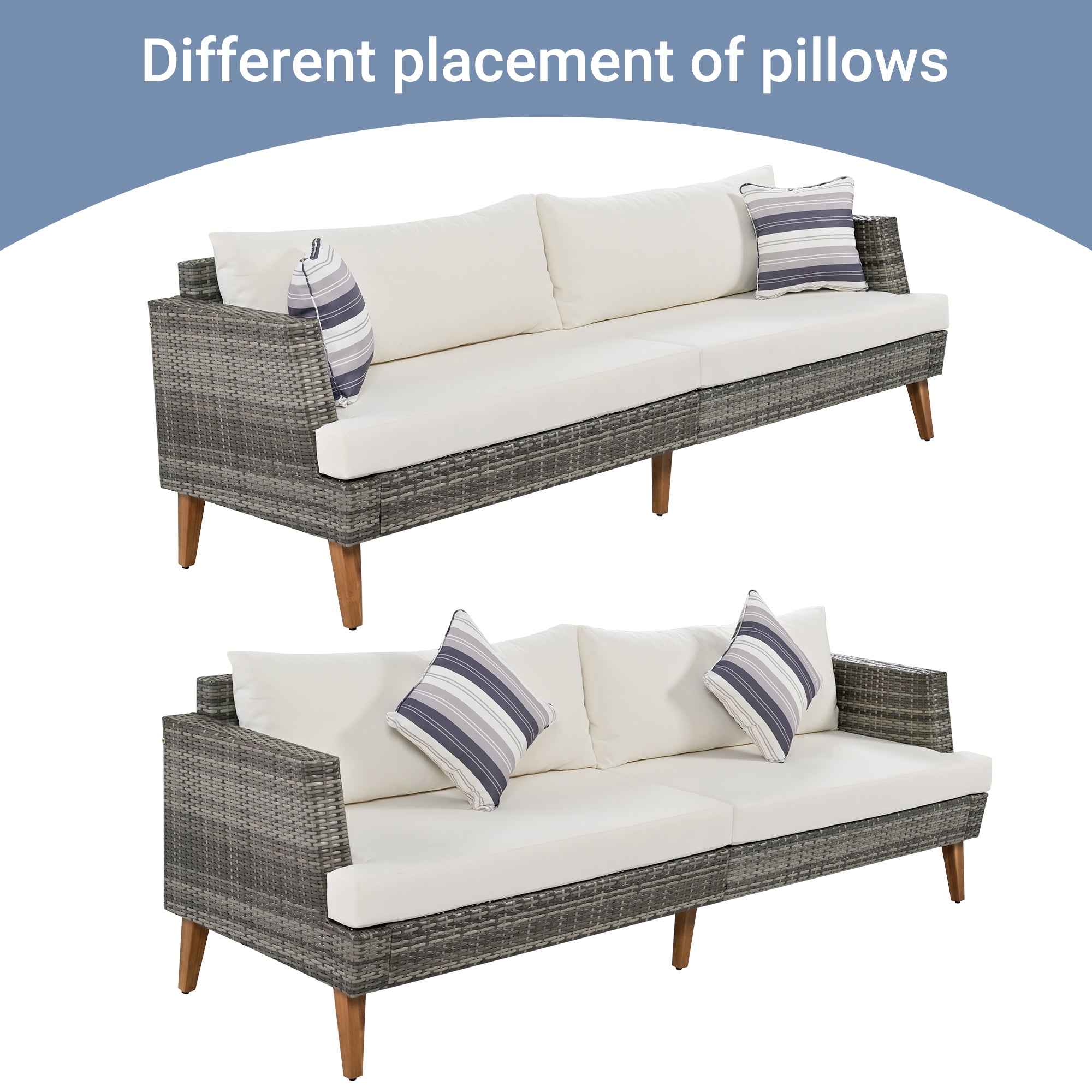6-Pieces All Weather PE Wicker Sofa Set