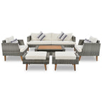 6-Pieces All Weather PE Wicker Sofa Set