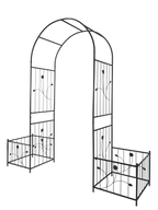 Metal Garden Arch with Two Plant Stands