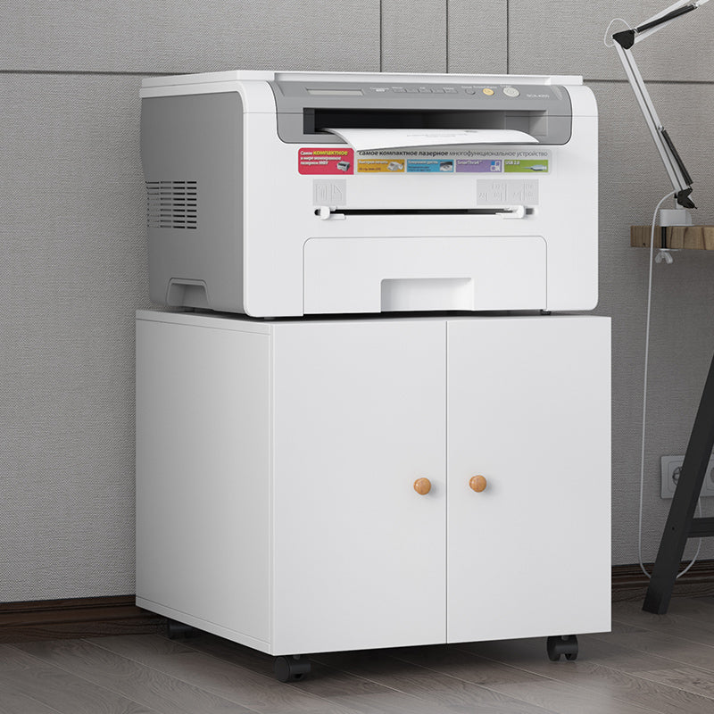 White Metal Printer Stand with Storage