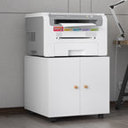 White Metal Printer Stand with Storage