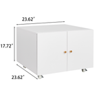 White Metal Printer Stand with Storage