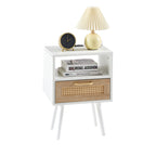 15.75" Rattan End Table with Power Outlet & USB Ports