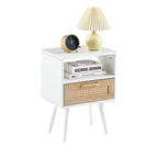 15.75" Rattan End Table with Power Outlet & USB Ports