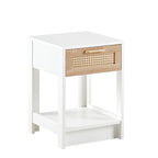 15.75" Rattan End Table with Drawer