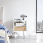 15.75" Rattan End Table with Power Outlet & USB Ports