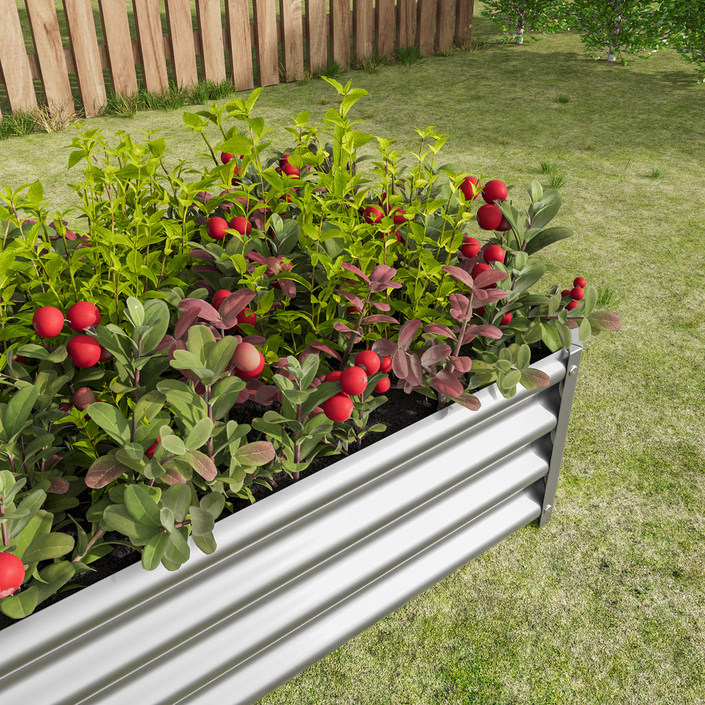 Metal Raised Garden Bed, Rectangle Raised Planter 4×2×1ft