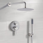 10" Brushed Nickel Round Rain Shower Head and Handheld Shower Head Set