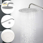 10" Brushed Nickel Round Rain Shower Head and Handheld Shower Head Set