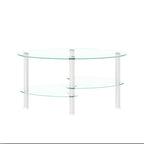 Transparent Oval Glass Coffee Table