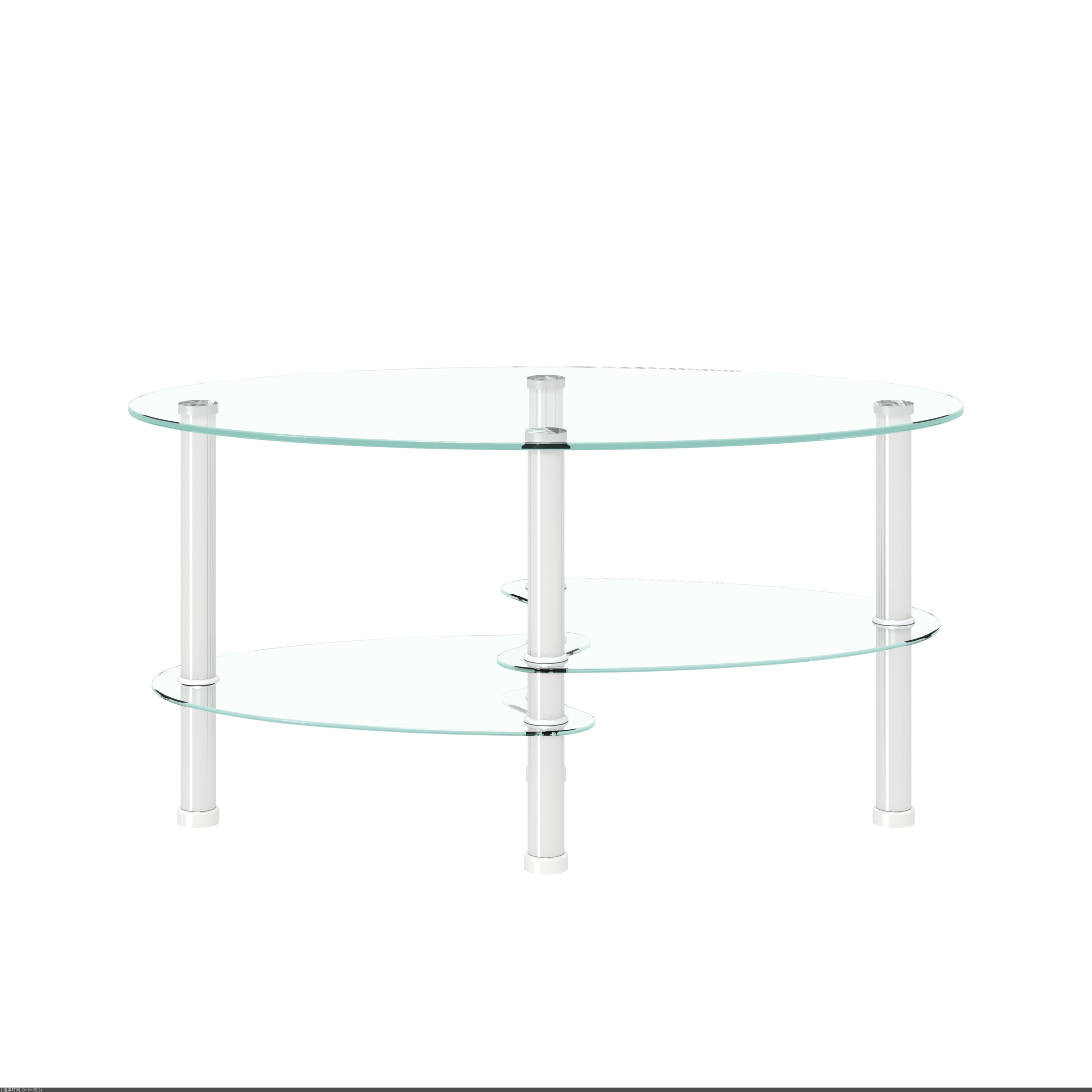 Transparent Oval Glass Coffee Table
