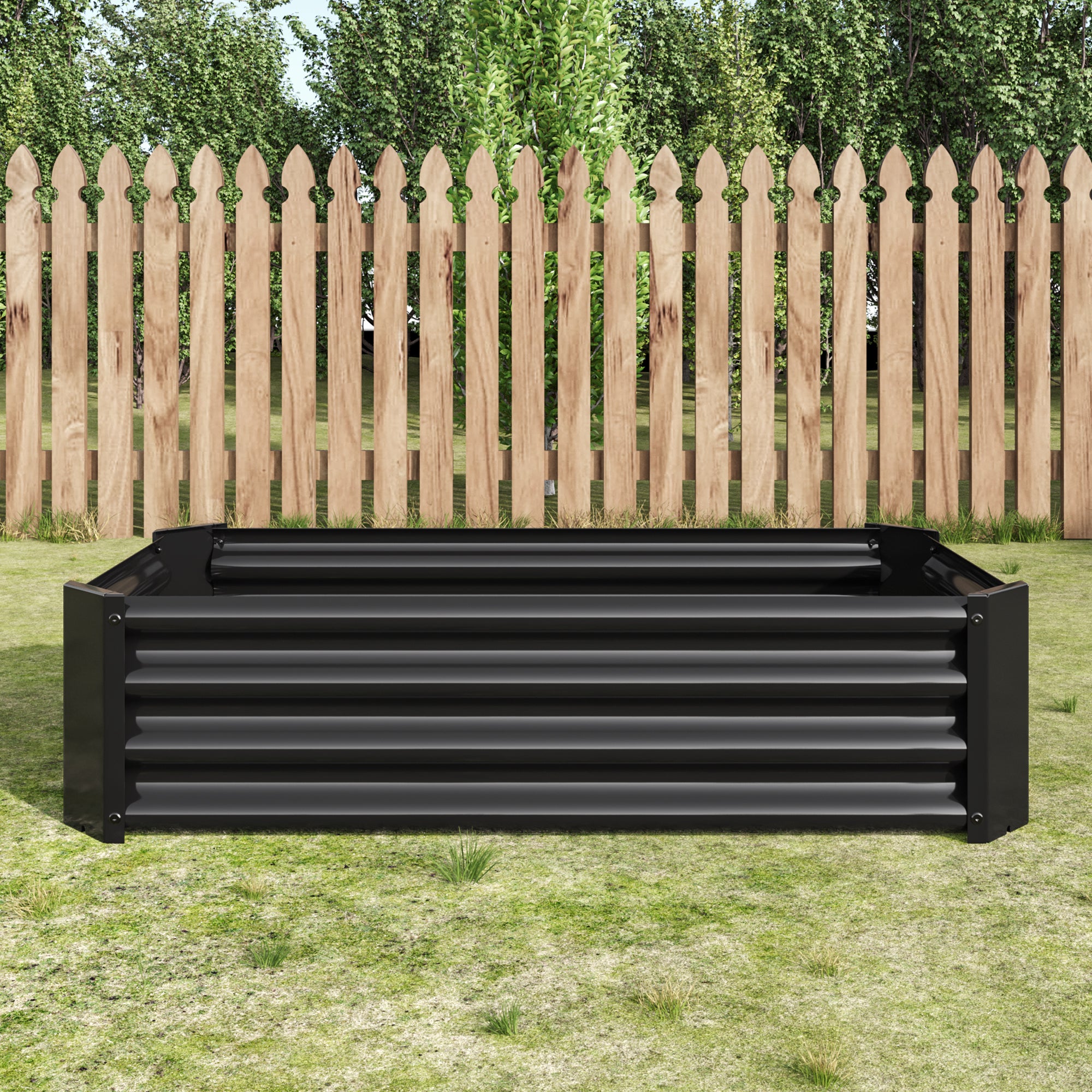 Metal Raised Garden Bed, Rectangle Raised Planter