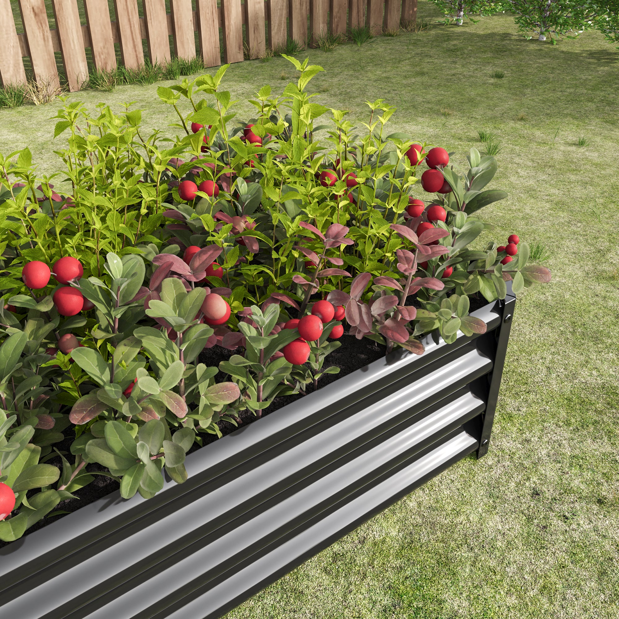 Metal Raised Garden Bed, Rectangle Raised Planter