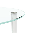 Transparent Oval Glass Coffee Table