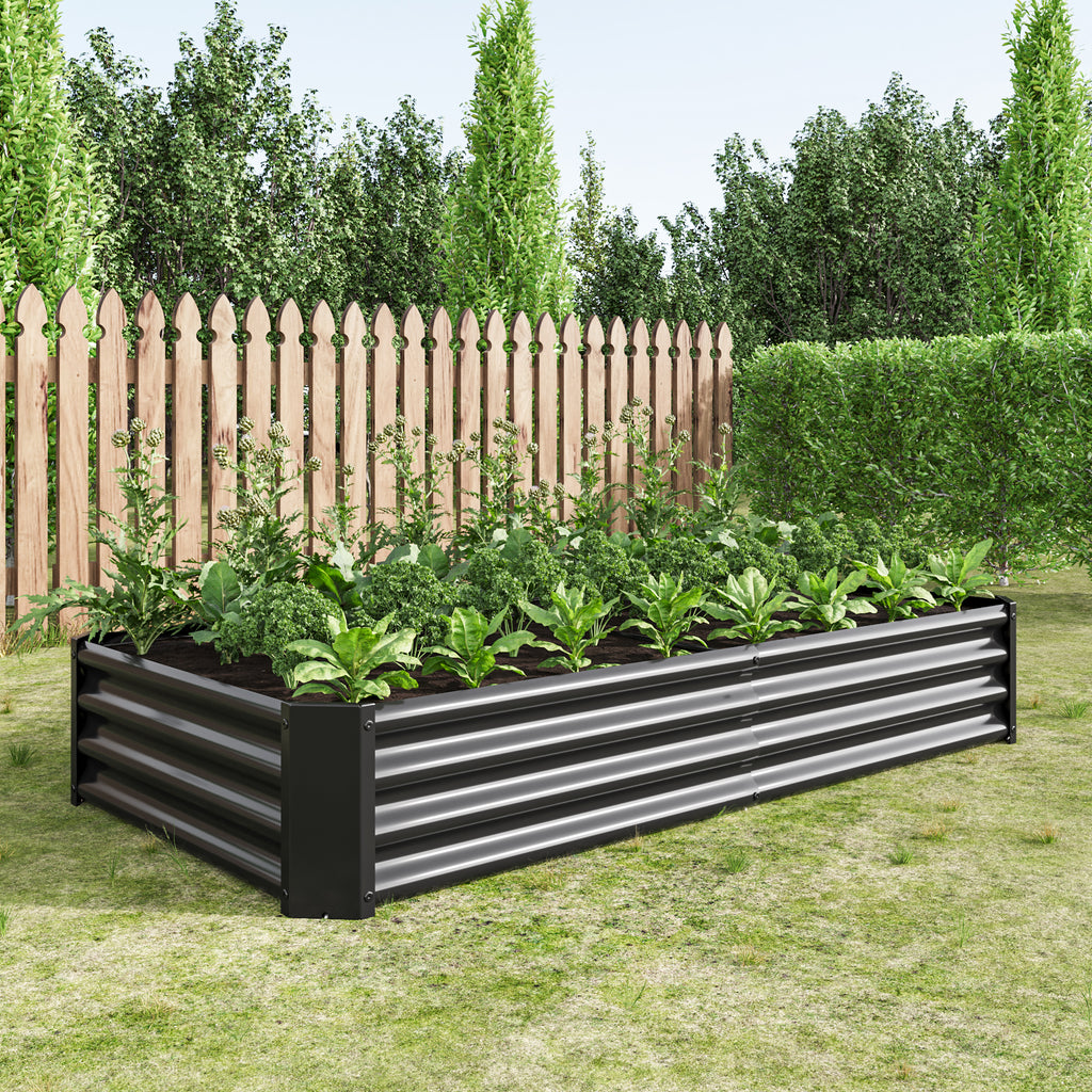 Raised Garden Bed Outdoor - 6×3×1ft Metal Planter