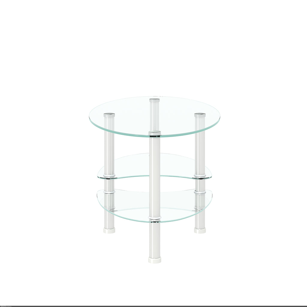 Transparent Oval Glass Coffee Table