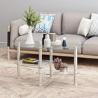 Transparent Oval Glass Coffee Table