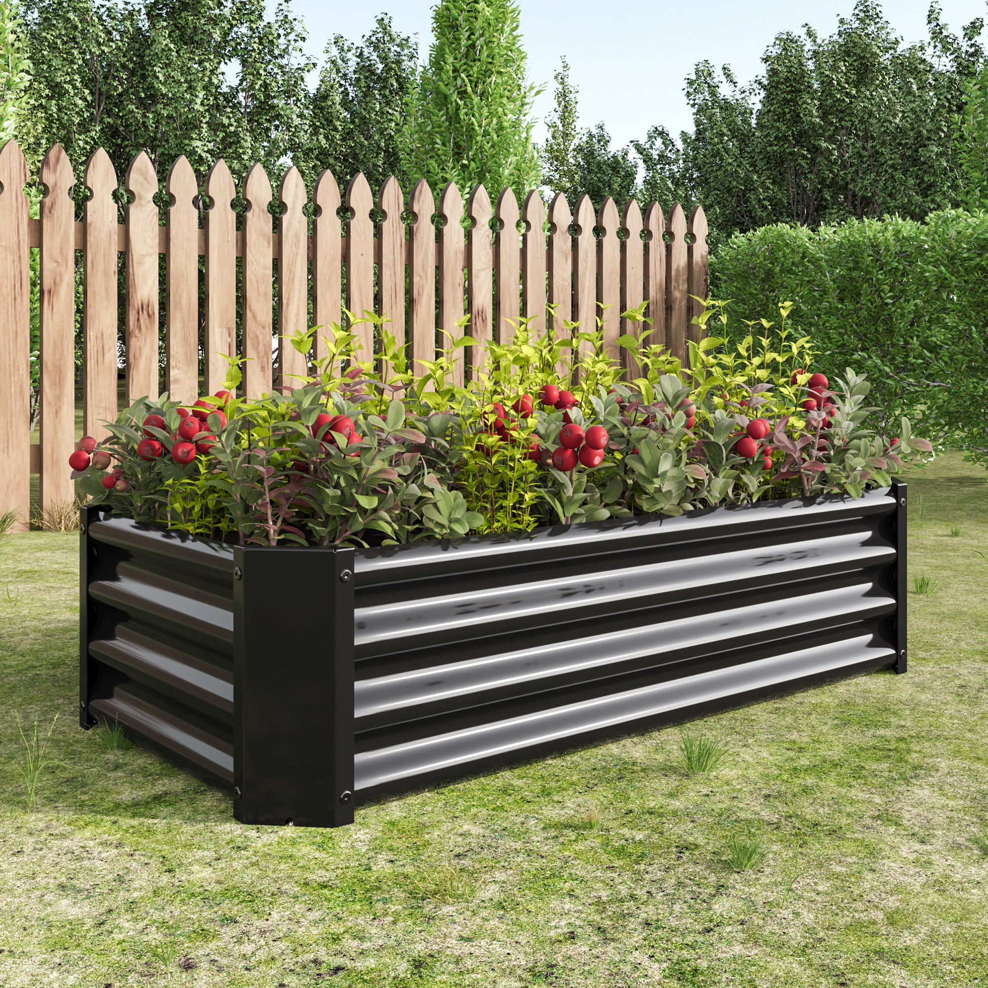 Metal Raised Garden Bed, Rectangle Raised Planter