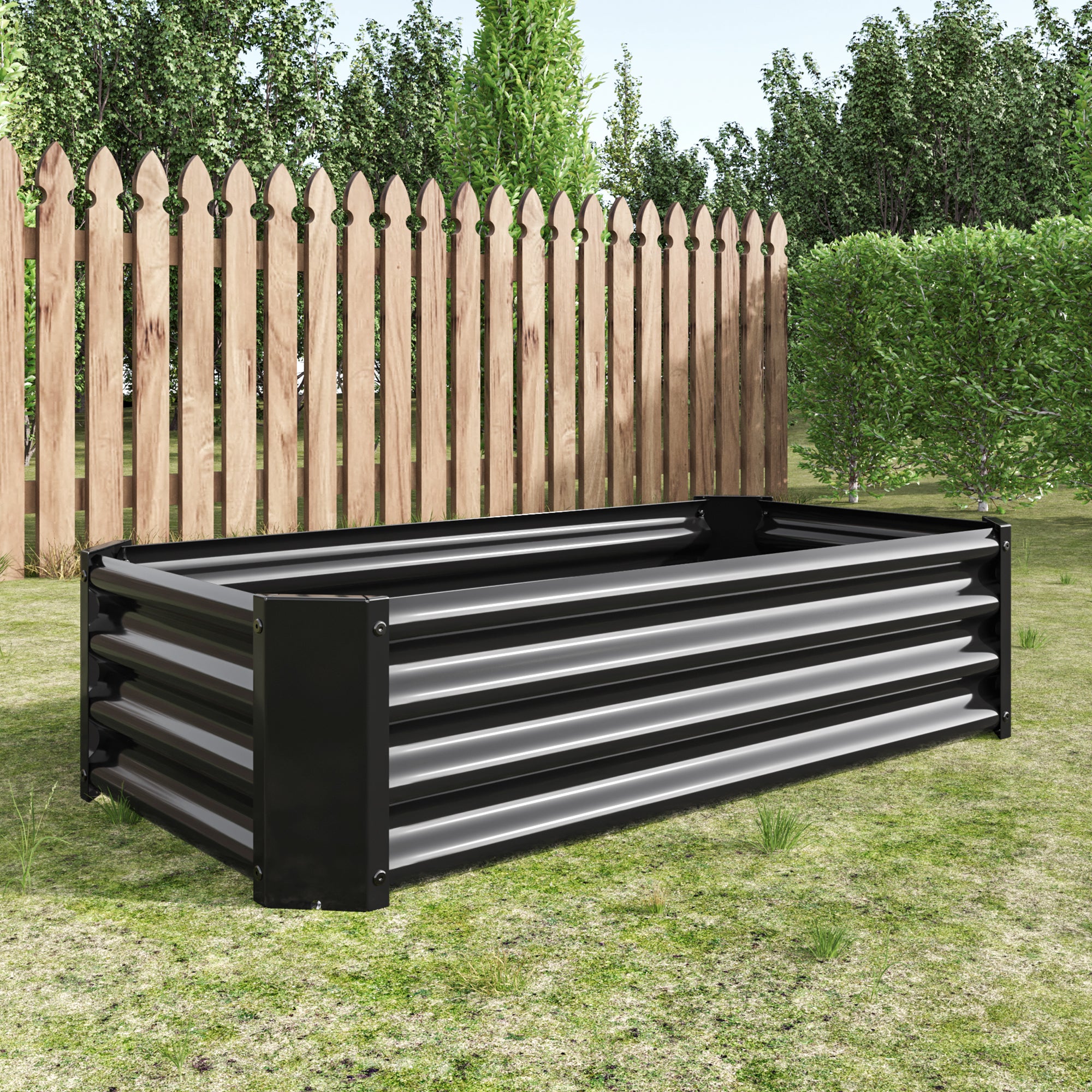 Metal Raised Garden Bed, Rectangle Raised Planter