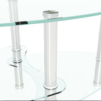 Transparent Oval Glass Coffee Table