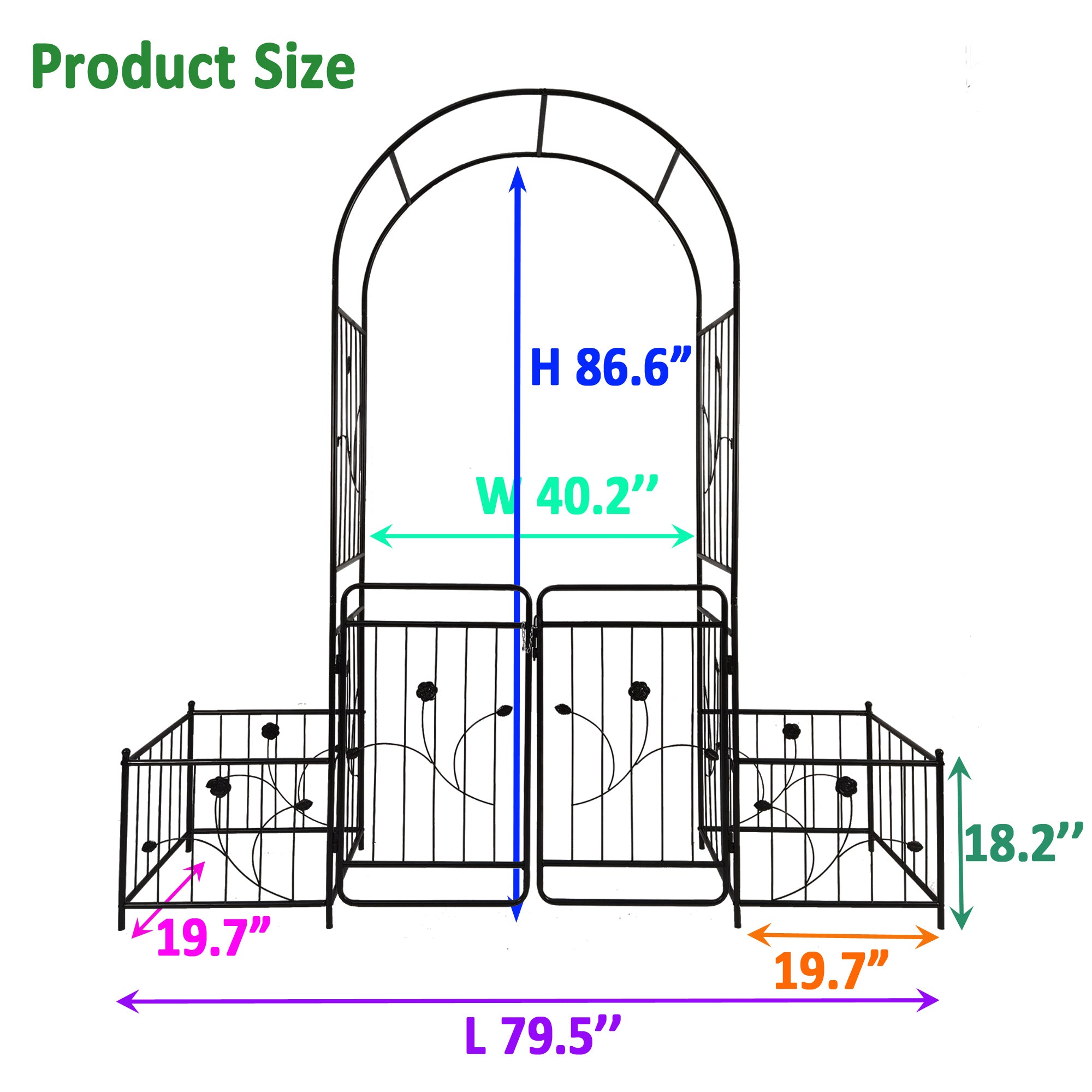 Metal Garden Arch with Gate